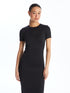 LC Waikiki Crew Neck Straight Short Sleeve Women's Bodycon Dress